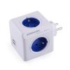 ADAPTADOR Y ENCHUFE MULTIPLE AZUL 4 TOMAS 120W + 2 TOMAS USB 109944 pequeño