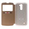 Becool Funda Libro View Cover Dorada Para LG K10 107049 pequeño