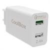 CARGADOR USB COOLBOX PARED QC3.0 COO-CU2QC30-T 126307 pequeño