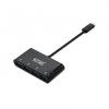 Nanocable Adaptador USB-C a 4x USB 3.0. USB-C/M-USB 3.0/H Negro 10 cm 127183 pequeño