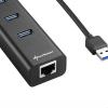 Sharkoon Hub 3 Puertos USB 3.0 + Ethernet 90742 pequeño