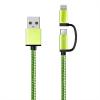 X-One CDL1000GR Cable USB a Micro + iPhone Verde 128326 pequeño