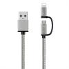X-One CDL1000S Cable USB a Micro + iPhone Plata 128324 pequeño
