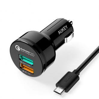  Aukey CC-T1 Quick Charge 2.0 Cargador Coche 1+1 USB 70278 grande
