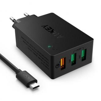  Aukey PA-T2 Quick Charge 2.0 Cargador Pared 2+1 USB 70191 grande