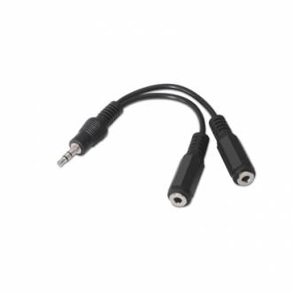  Cable audio estéreo, 2xJack 3.5/H-Jack 3.5/M, nego 130662 grande