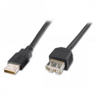  imagen de Cable USB 2.0 AM/AH Alargador Macho/Hembra 1.8M Negro 2899