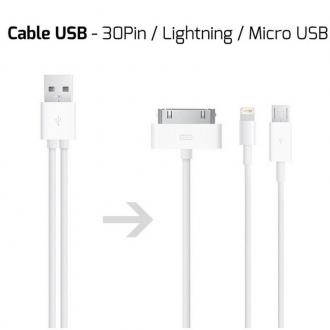  imagen de Unotec Cable USB 3 en 1 iPhone/iPad + Lightning+ MicroUSB 8781