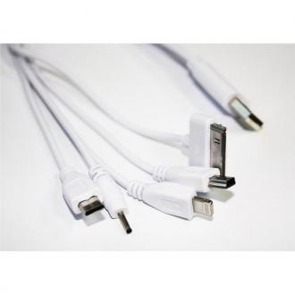  imagen de CABLE USB COOLBOX 5 EN 1 MICRO/MINI/LIGHTNING/30PIN/REDONDO 0.3M 110786