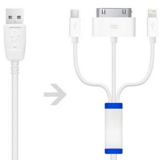  imagen de Cable USB Tri-Charge MicroUSB/30Pines/Lightning 70342