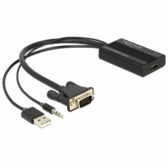  DELOCK Adaptador VGA a HDMI con audio+ Alim.USB 131252 grande