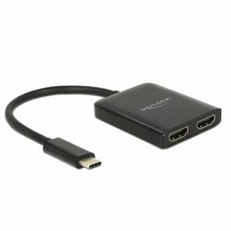  imagen de Delock Divisor USB Type-C>2 x salida HDMI 4K Negro 128054