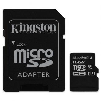  imagen de Kingston microSDHC 16GB Clase 10 UHS-I + Adaptador 63725