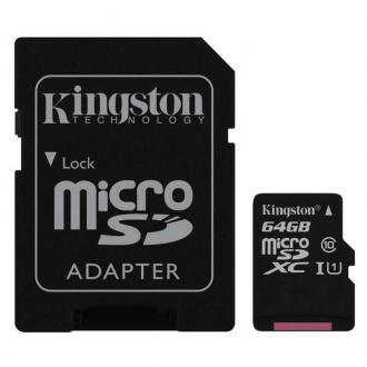  imagen de Kingston microSDXC 64GB Clase 10 UHS-I + Adaptador 67850
