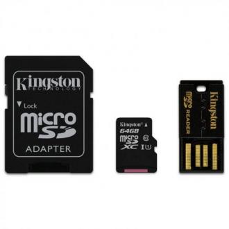  imagen de Kingston Mobility kit/Multi Kit MicroSDXC 64GB Clase 10 UHS + Adaptador SD + Adaptador USB 116242