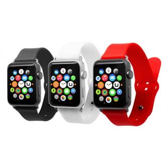  Kit 3 Correas para Apple Watch 42mm Rojo/Negro/Blanco 93891 grande