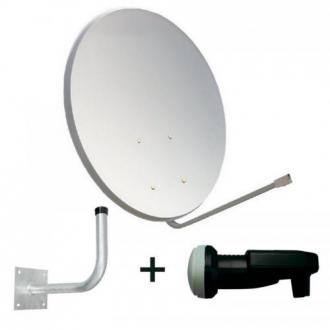  imagen de Kit Antena Parabolica 80cm + LNB+ Soporte Pared 77050