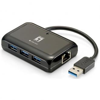  imagen de ADAPTADOR USB 3.0 A GIGABIT ETHERNET RJ45 LEVEL ONE CON HUB USB 3.0 84479