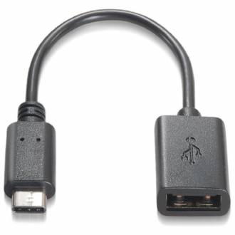  imagen de Nanocable Cable USB 2.0 Tipo C a USB Tipo A Macho/Hembra Negro 15cm 131065