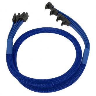  imagen de Nanoxia Cable 4 x SATA3 6Gb/s 85cm Acodado Azul 69034