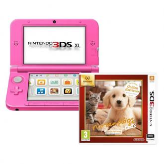  imagen de Nintendo 3DS XL Rosa + Nintendo Nintendogs + Cats Golden Retriever Select 103992