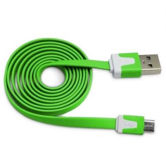  OMEGA Cable plano microUSB-USB 2.0 tablet 1M Verde 114443 grande