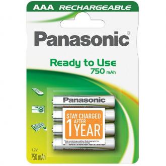  imagen de Panasonic Pack 4 Pilas Recargables 750mAh AAA 11348