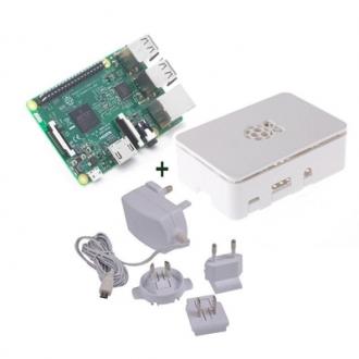  imagen de Raspberry kit Pi 3+ caja blanca+ fuente 5.1V blanc 108234