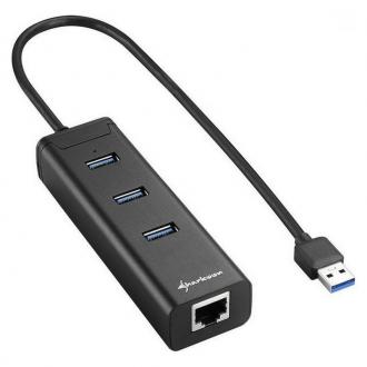  imagen de Sharkoon Hub 3 Puertos USB 3.0 + Ethernet 90741