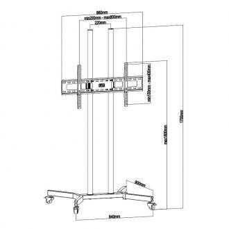  SOPORTE DE SUELO CON RUEDA MONITOR/TV 37-70 NEGRO TOOQ FS1570M-B 95799 grande