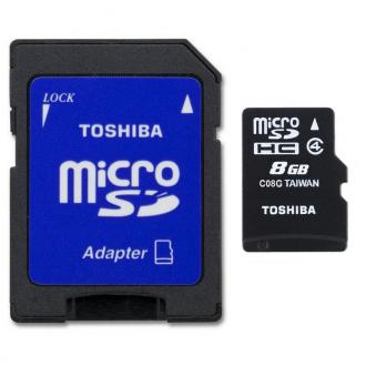  Toshiba High Speed M102 microSDHC 8GB Clase 4 Adaptador 67845 grande