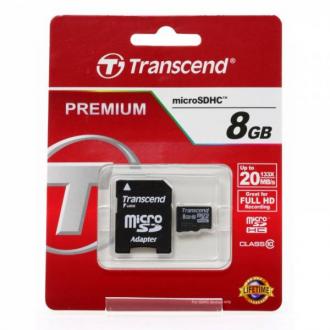  imagen de Transcend microSD 8GB +1Ad Cl10SDHC TRC 12381