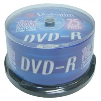  Verbatim DVD-R 4.7GB 16x Tubo 25 unidades 108754 grande