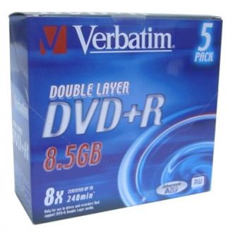  DVD+R DOBLE CAPA VERBATIM ADVANCED AZO 8X 85GB 5 UNIDADES 108417 grande