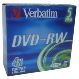  imagen de Verbatim DVD-RW 4x JC 4.7GB Verb SERL 5St 63173