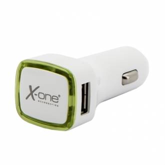  imagen de X-One cargador coche 2x USB 2.1A (laterales) Verde 127004