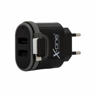  imagen de X-One cargador pared 2x USB 2.1 + 1x Lightning Neg 127033