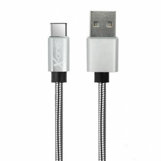 X-One CMC1000S Cable USB metal Tipo-C Plata 127021 grande
