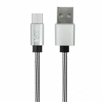  imagen de X-One CMM1000S Cable USB metal Micro Plata 127024